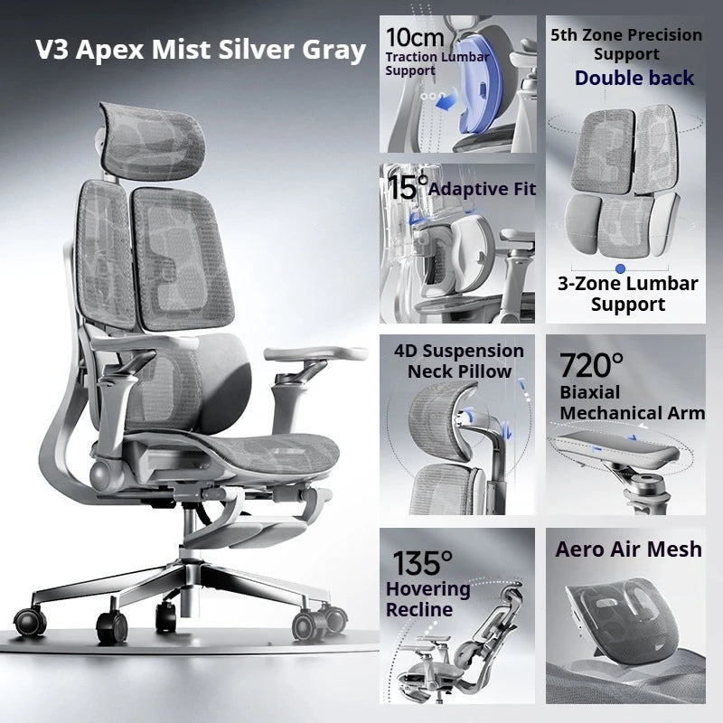 Ergonomischer Office-Mesh-Stuhl, moderner Executive-Computer- und Gaming-Stuhl, drehbar, rollbar und verstellbar
