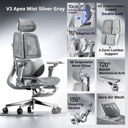 Ergonomischer Office-Mesh-Stuhl, moderner Executive-Computer- und Gaming-Stuhl, drehbar, rollbar und verstellbar
