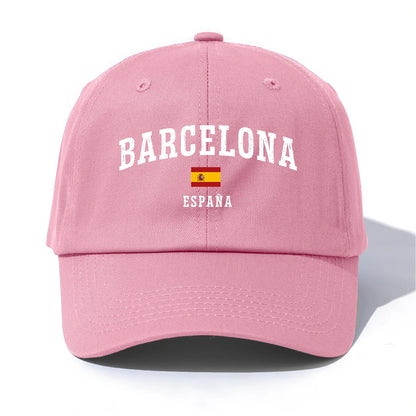 1pc BARCELONA Print Baseball Cap for Adults,Minimalist Retro Style Casual Soft Adjustable Dad Hat,Perfect As Gift