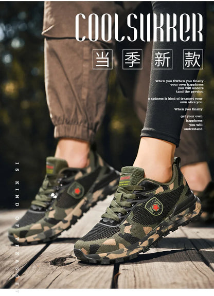 Men’s Camouflage Breathable Sports Shoes Comfortable Non-Slip Soft-Soled Shoes Suitable for Outdoor Activities