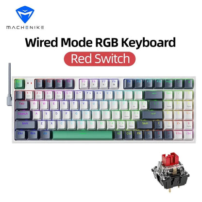 MACHENIKE K500 mechanische Tastatur – kabelgebundene Gaming-Tastatur K500-B94, Hot-Swappable, 94 Tasten, 90%-Layout, RGB-Hintergrundbeleuchtung für PC und Laptop