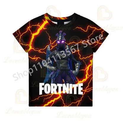 Kinder 100-160cm Hot Sale F-Fortnited Sommer-T-Shirt für Jungen und Kleinkinder, lustige Gaming-T-Shirts, modisches Geburtstagsgeschenk für Mädchen und Jungen