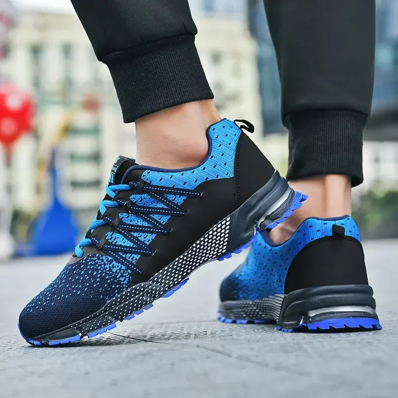 2025 Thick-Soled Sports Shoes Youth Mesh Breathable Running Shoes Trendy Spring Summer Korean Large Black and White Shoes Walk