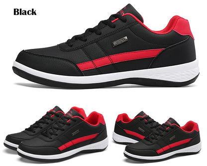 YRZL Herren-Schuhe Frühling Herbst Wasserdichte Walking-Sneaker Freizeit-Herren-Ledersportschuhe Rutschfeste Tennis-Schuhe für Herren