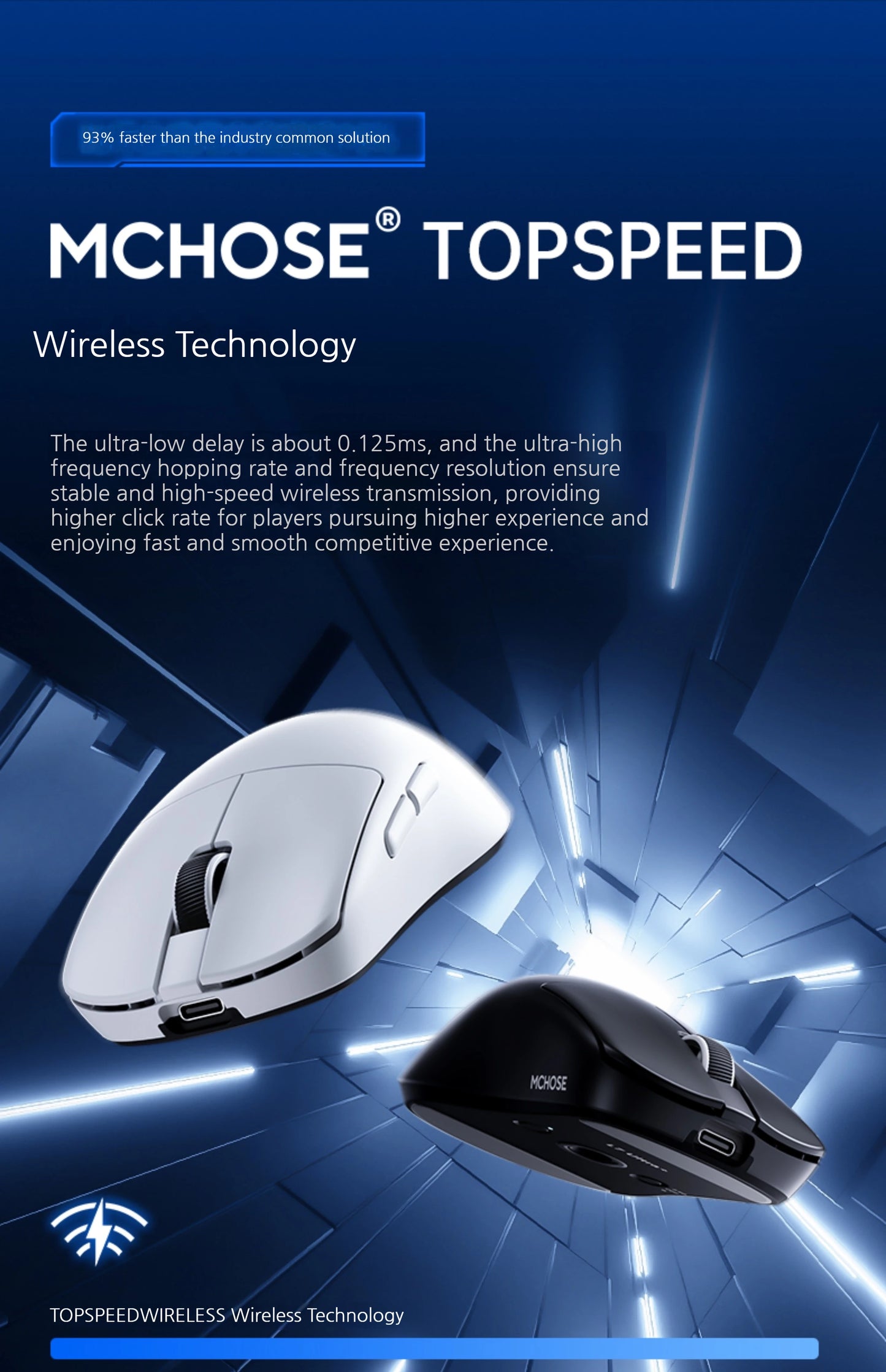MCHOSE L7 Ultra+ vidutinė–didelė delninė žaidimų pelė, e. sportui, Paw3950, belaidė, trijų režimų, lengva, biuro, dvigubos pavaros kompiuterio pelė