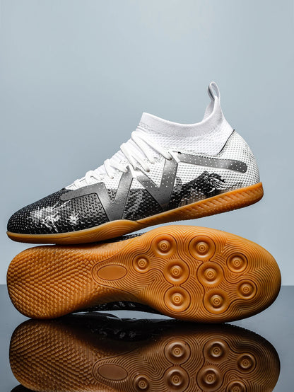 Professionelle Hallenfußballschuhe für Herren mit flacher Sohle – strapazierfähige, komfortable Trainingsschuhe für Erwachsene und Teenager, rutschfeste Fußballschuhe