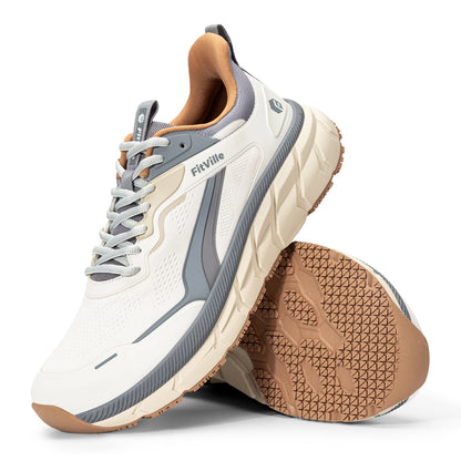 FitVille Men's Wide Toe Box Shoes, Cushioned Sneakers, Non-Slip, Lightweight, Breathable Running Shoes for Swollen Feet