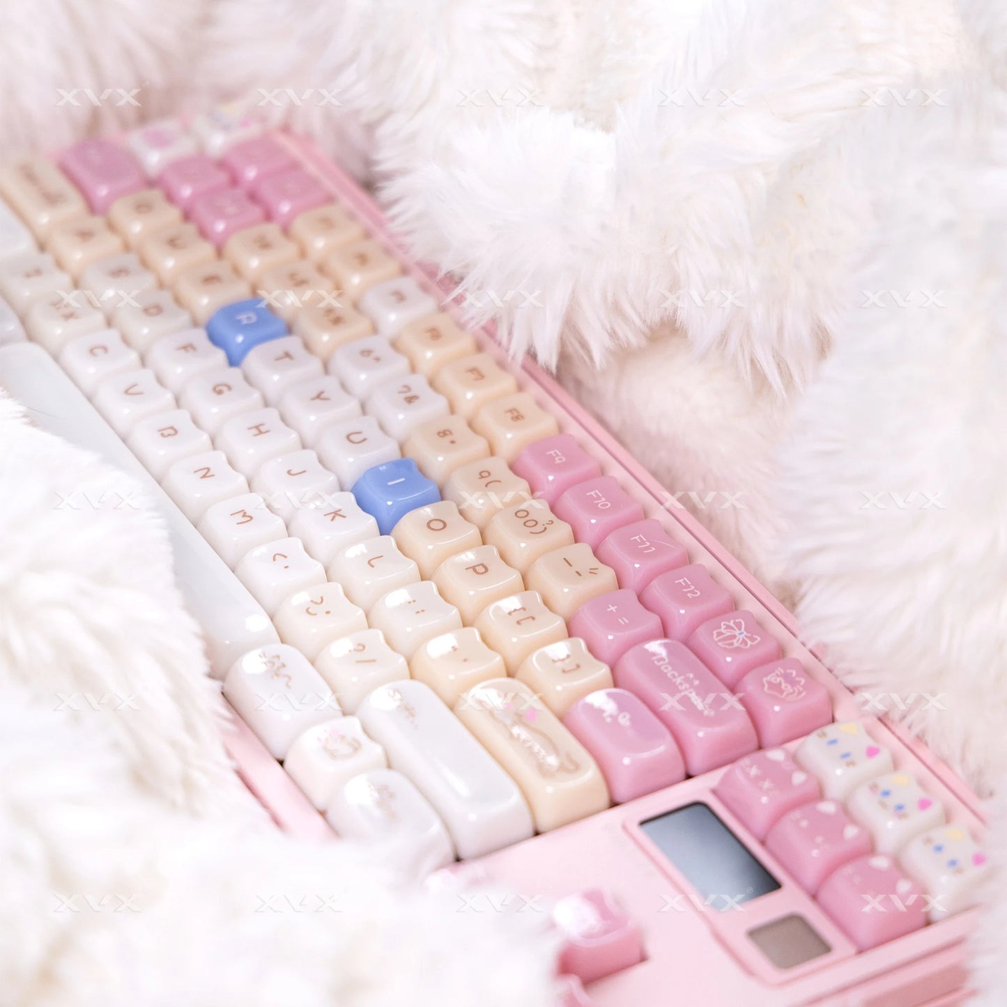 Keycaps XVX 148 Teclas Tema Gato Perfil MAO Keycap Coreana Brilhante e Fofa para Teclado 61 64 68 78 87 96 98 104 108