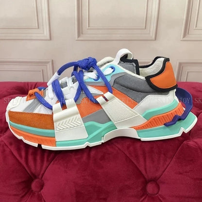 2026 Fashion Women Sneakers Size 35-46 High Quality  Platform Sneaker Men Casual Shoes Sports Running Shoes Lace Up Patchwork