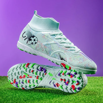 New Men's Football Boots Training Soccer Shoes Breathable Grass Cleats Match Long Spikes Indoor Sneakers Ultralight Drop Shipping