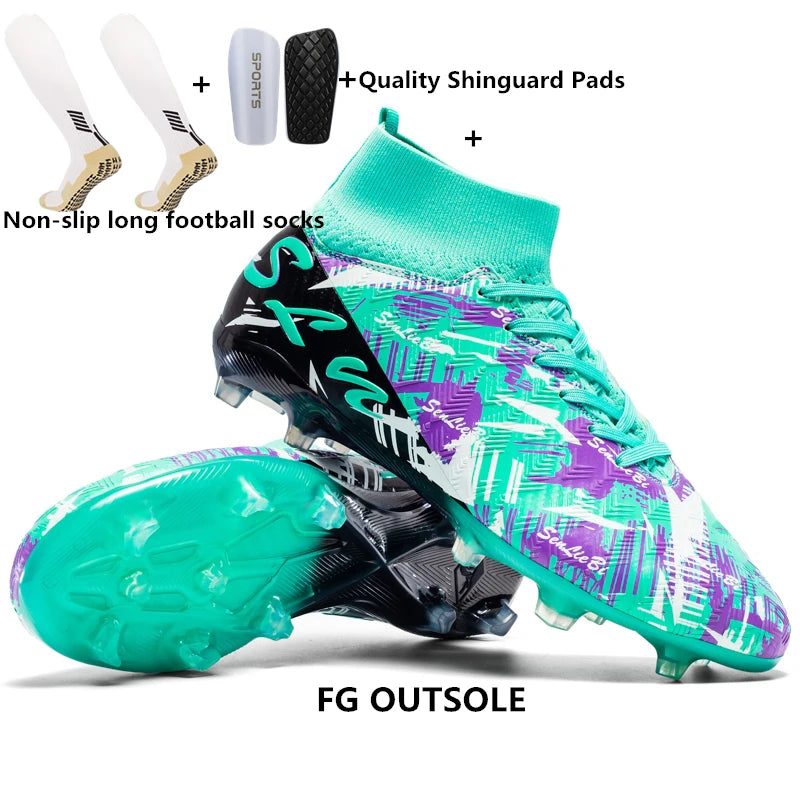 Size 34-46 Men's FG/TF Football Boots Futsal Professional Unisex Kids Soccer Training Outdoor Boys Football Sneakers