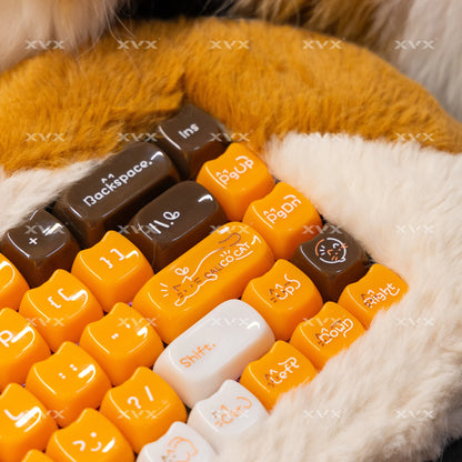 Keycaps XVX 148 Teclas Tema Gato Perfil MAO Keycap Coreana Brilhante e Fofa para Teclado 61 64 68 78 87 96 98 104 108