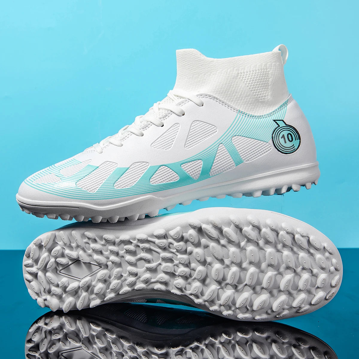 High Quality TF Football Boots for Men and Women, PU Fabric Upper, Rubber Cleats, Non-Slip Training Football Shoes