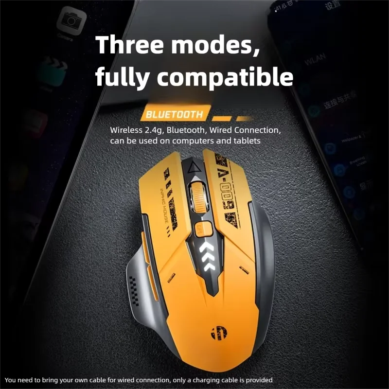 Inphic A9 V2 Wireless Gaming Mouse 12800DPI Rechargeable Ergonomic Bluetooth Compatible Silent Mouse For PC Laptop Computer