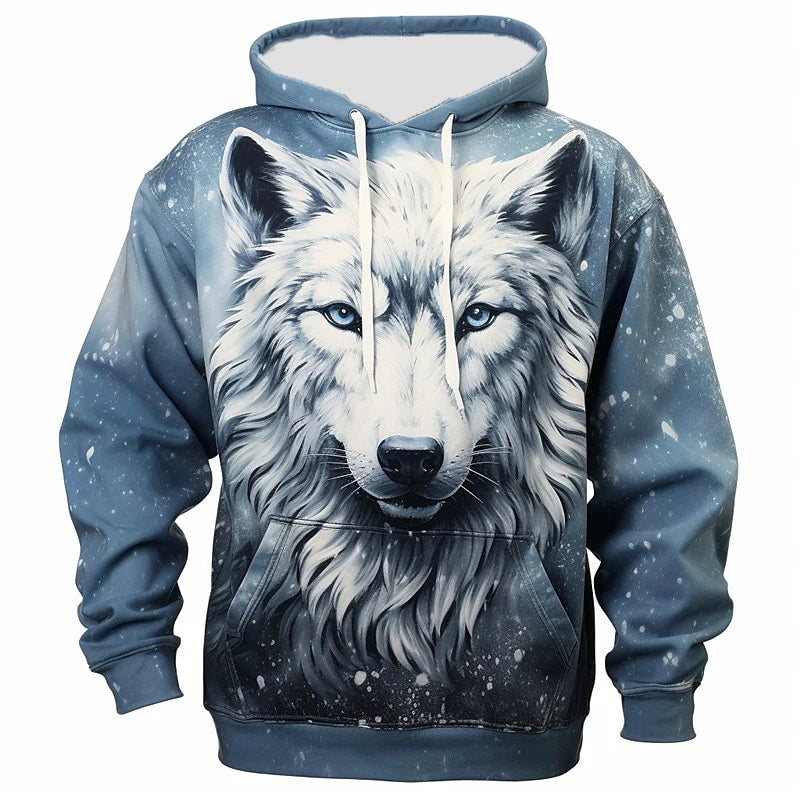 Animal Wolf 3D Print Hoodies Men Women Autumn Fashion Streetwear Oversized Hooded Sweatshirts Pullovers Y2K Tops Unisex Clothing