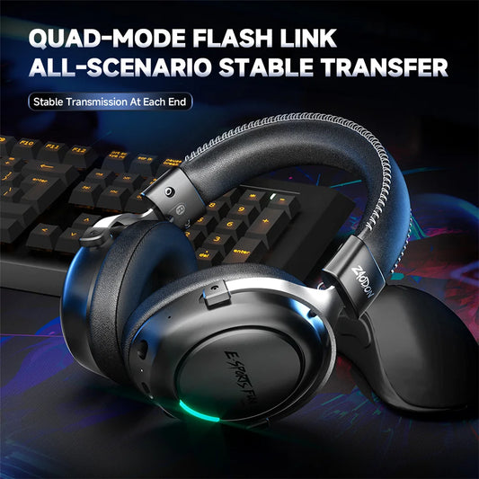 HaaYot Professional Wireless Gaming Headset Bluetooth 6.0 with 7.1 Surround Sound, Low Latency 15ms Gaming Headphones with Mic for PC PS5 Switch Mobile