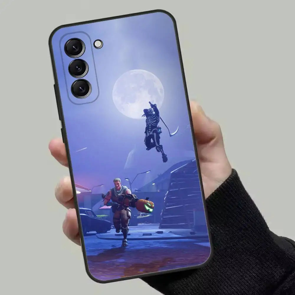 Funda de teléfono M-Midas F-Fortnite para Samsung Galaxy A13,A21s,A22,A31,A32,A52,A53,A71,A80, carcasa blanda negra
