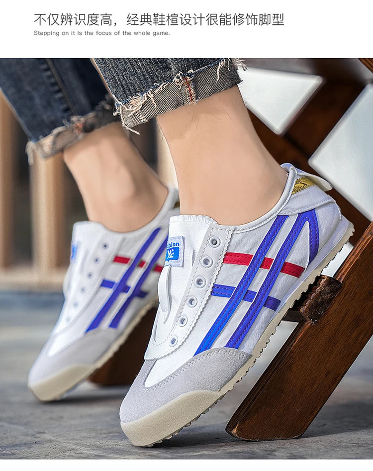Men's Classic Running Shoes Lace-Up Flat Bottom Sports Shoes Soft Sole Walking Gym Breathable Couple Casual Canvas Tennis Shoes