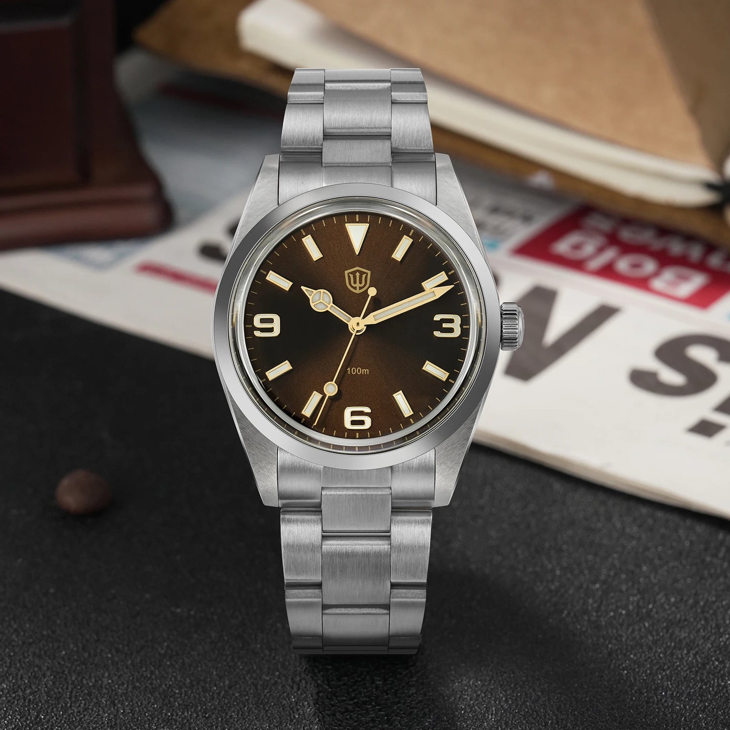Watchdives WD1016 V3 37mm Uhr mit VH31 Sweep-Uhrwerk, Edelstahlgehäuse, luxuriösem Saphirglas, 100m wasserdicht, Herrenuhr mit Box, ideales Geschenk