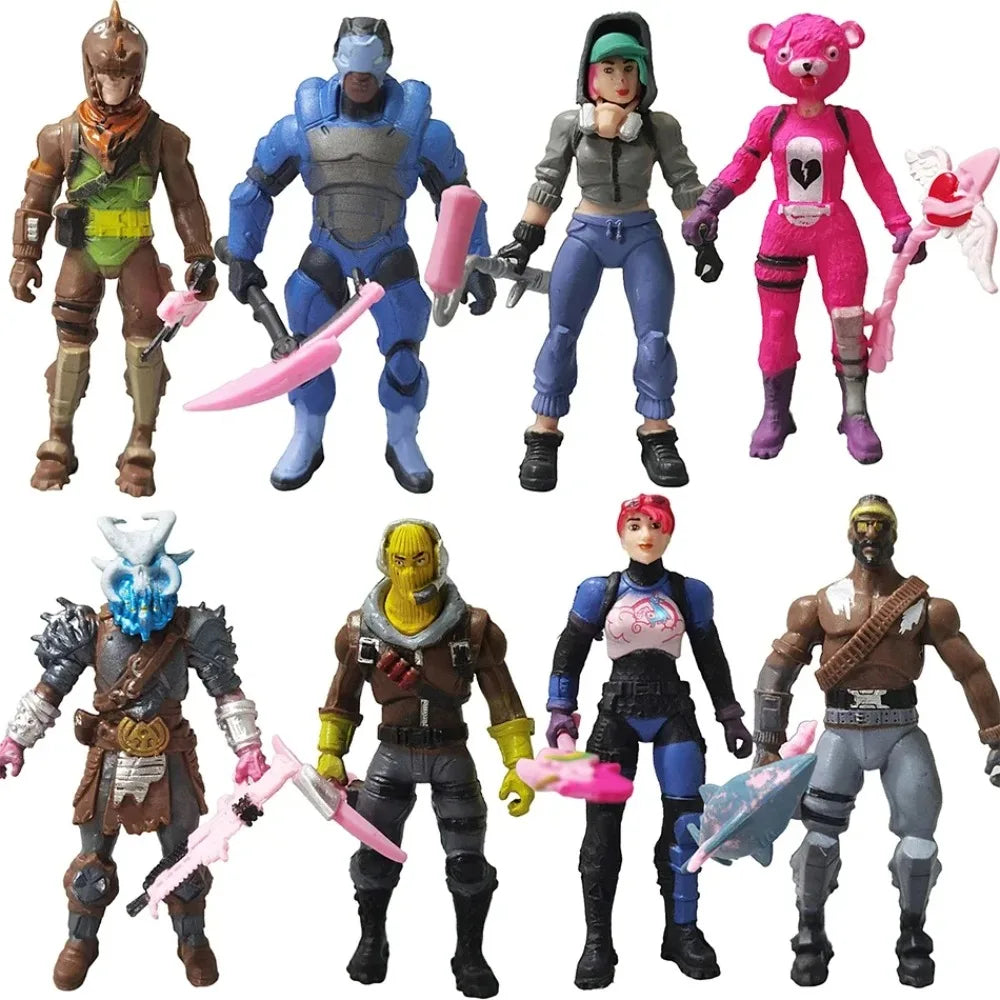 Set da 8 pezzi 10cm Fortnite Giocattoli Action Figure Modello Game Battle Royale Bambola Giocattolo Cool per Bambini e Ragazzi Regalo Divertente per Compleanno e Natale