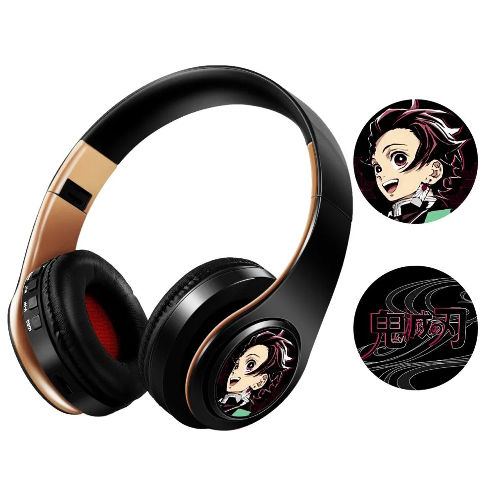 Cuffie anime over-ear Miku Nakano Sanjiu Bluetooth 5.0 – Headset gaming stereo wireless con bassi profondi, microfono e supporto per scheda TF