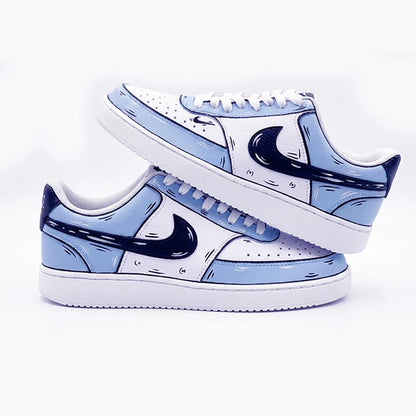 Custom Sneakers Custom Sneakers NIKE COURT VISION Messy Line Design Couple Matching Shoes Unisex Low-Top Skate Retro Shoes