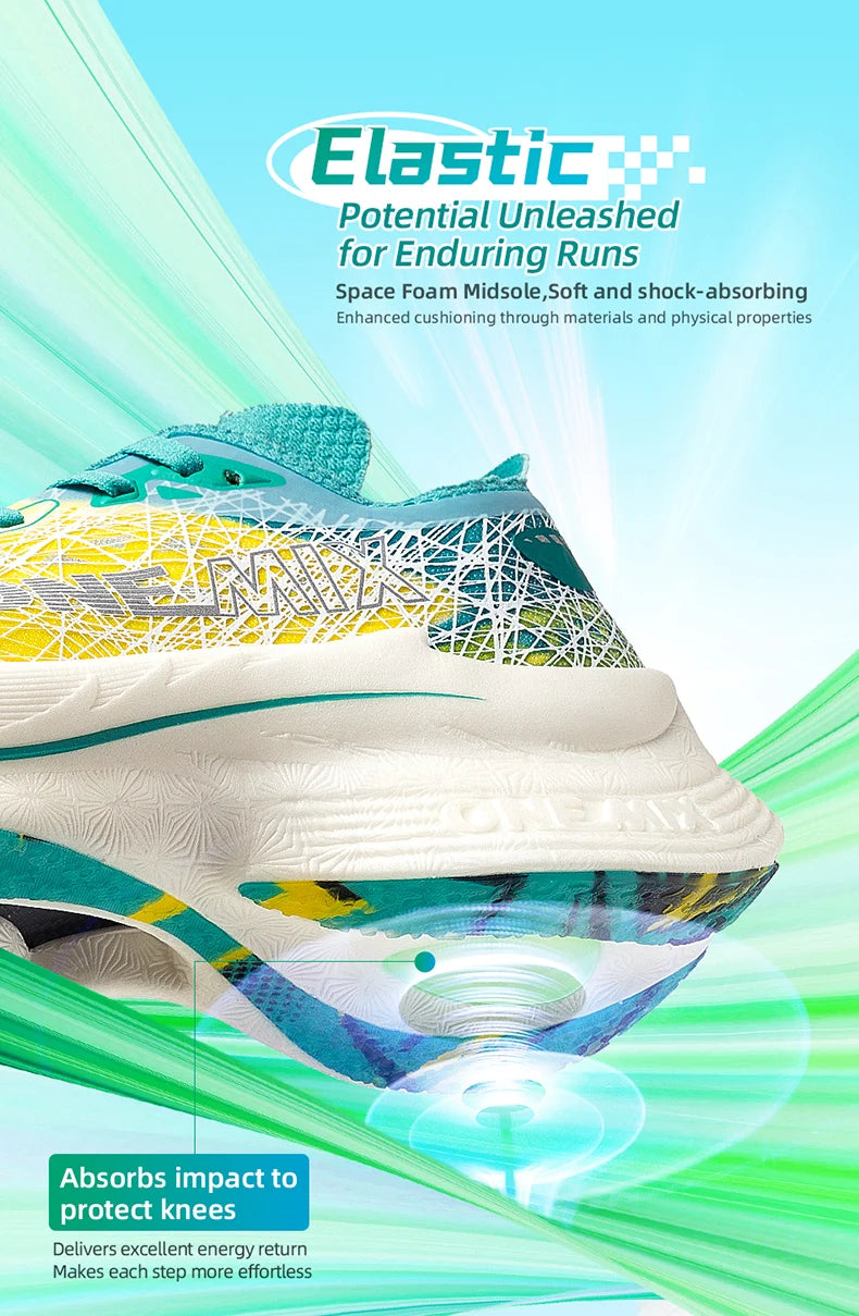 ONEMIX Carbon Plate Running Shoes for Men, Shock Absorption, Ultra-Light Sports Shoes, Rebound Outdoor Women Marathon Sneakers