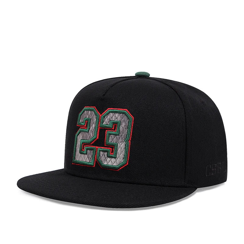 Digital 23 3D Embroidered Fashion Baseball Hat Sports Sunshade Hat Snapback Cap Adjustable Unisex Sun Cowboy Hat