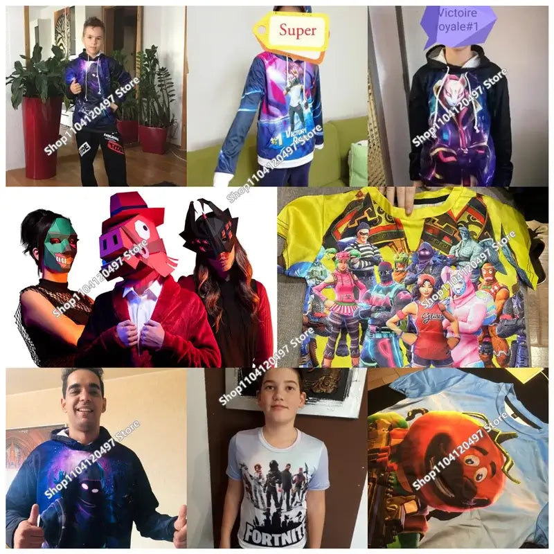 Детски аниме суитшърт с качулка Fortnite, мъжки streetwear хип-хоп спортен стил, ежедневен свободен суитшърт за навън, модерен дизайн