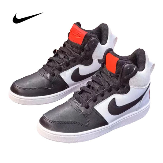 NIKE Unisex White High-Top Court Borough Mid Sneakers for Fall Winter Training & Casual Wear (844906-100)