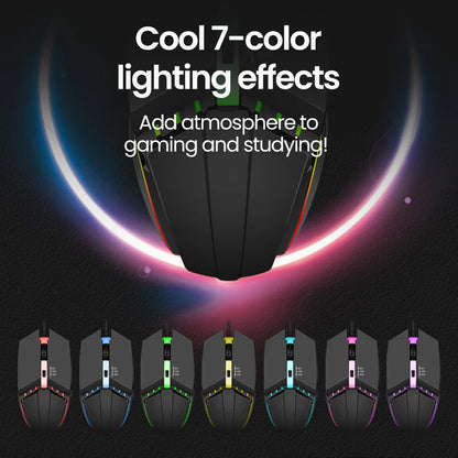 RGB Wired BackLight Mute USB Mice USB Wired Gaming Mouse for Desktop PC Notebook Computer Home Office LED Luminous 1600DPI