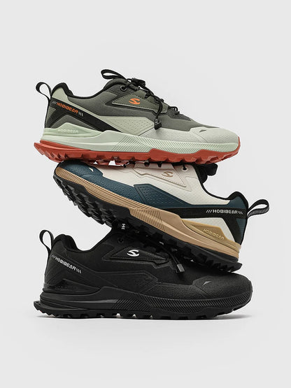 HOBIBEAR Hiking Walking Shoes for Men and Women, Elastic Band, Non-Slip Sneakers, Comfortable Outdoor Travel Running Shoes