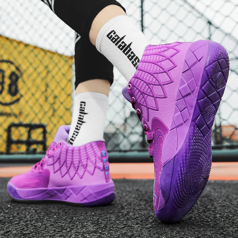 Youth Basketball Shoes for Actual Combat, Outdoor Comfortable Cushioning, Wear-Resistant, Fashionable, Breathable, High Quality