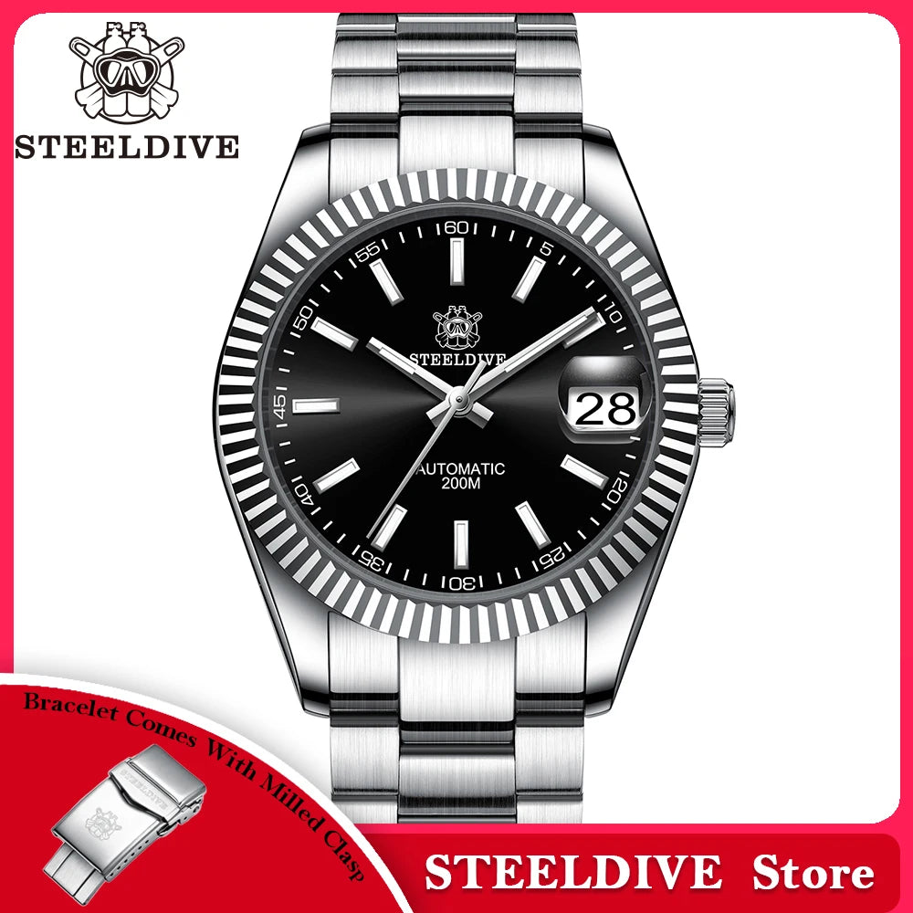 Steeldive SD1933 New Arrival 39MM Stainless Steel Case Sapphire Glass NH35 Automatic Dive Watch with Date