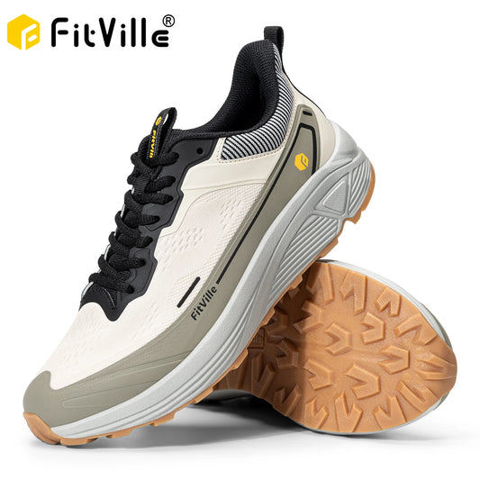 FitVille Men's Wide Toe Box Shoes Cushioned Well Sneakers Non Slip Lightweight Breathable Running Shoes for Swollen feet