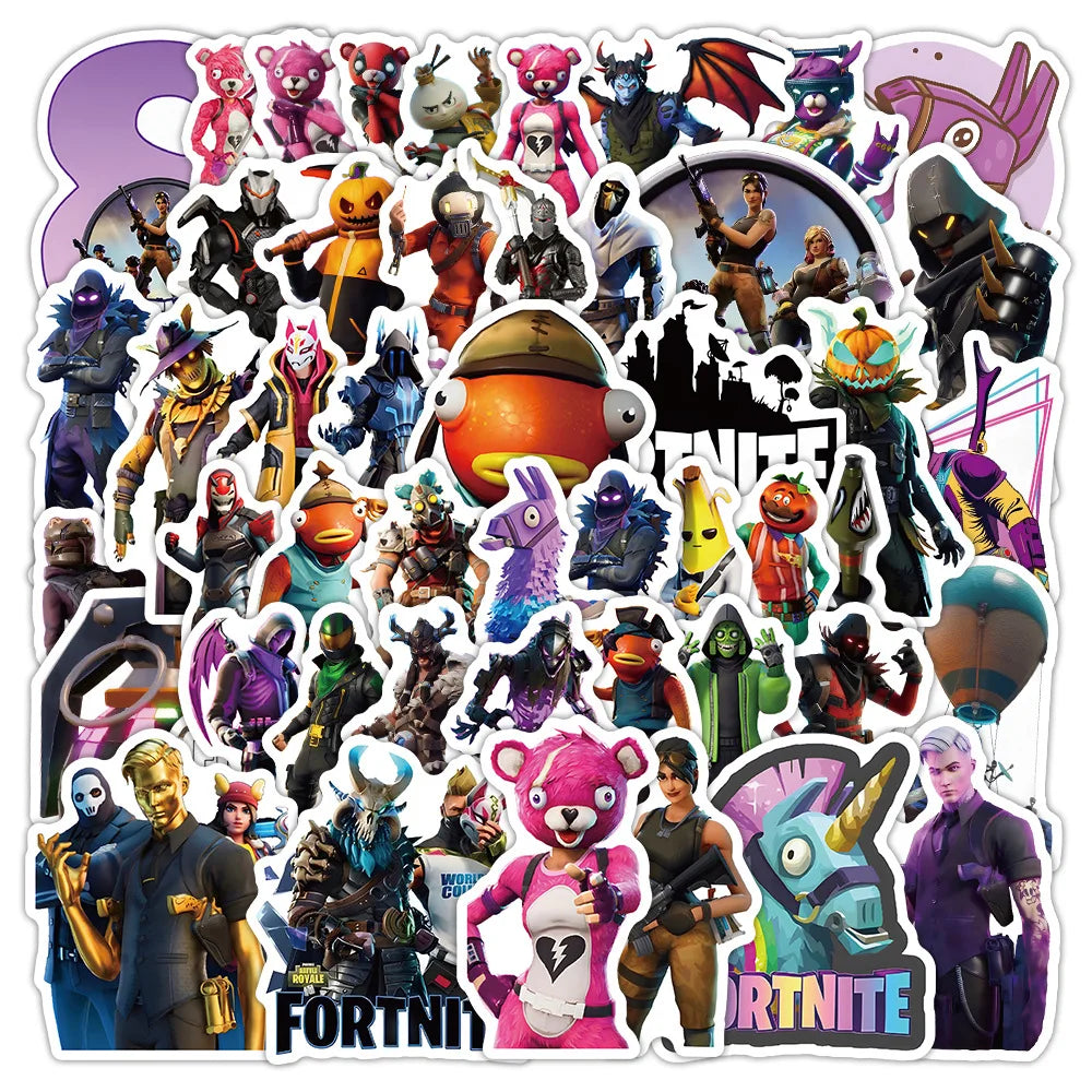 Fortnite Creative Personality Graffiti Sticker Animation Cartoon Goo Card Mobile Phone Case Scooter Water Cup Sticker Decoration