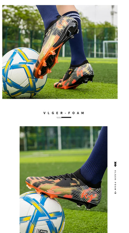 New Men's Soccer Shoes Cleats High-Quality Football Boots Hot-Selling Sneakers Grass Non-Slip Boys Match Outdoor High-Top Light