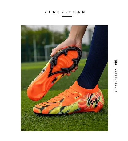 New Men's Soccer Shoes Cleats High-Quality Football Boots Hot-Selling Sneakers Grass Non-Slip Boys Match Outdoor High-Top Light