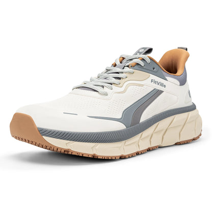 FitVille Men's Wide Toe Box Shoes, Cushioned Sneakers, Non-Slip, Lightweight, Breathable Running Shoes for Swollen Feet