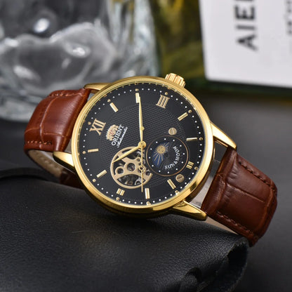 118A StoreOrient Series Sports Sun, Moon, and Stars Skeleton Mechanical Men's Sports Watch Full Functionality World Time