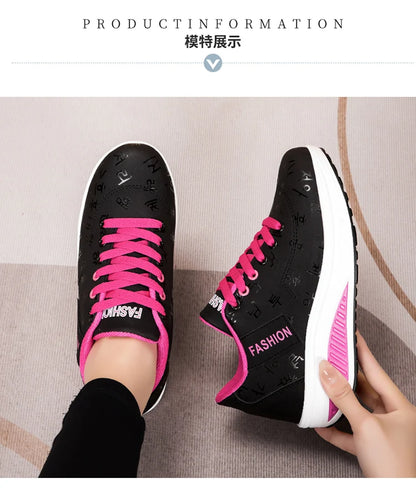 Scarpe casual da donna outdoor con suola spessa, platform alla moda, taglia grande 42, fondo piatto, scarpe sportive per camminata e corsa