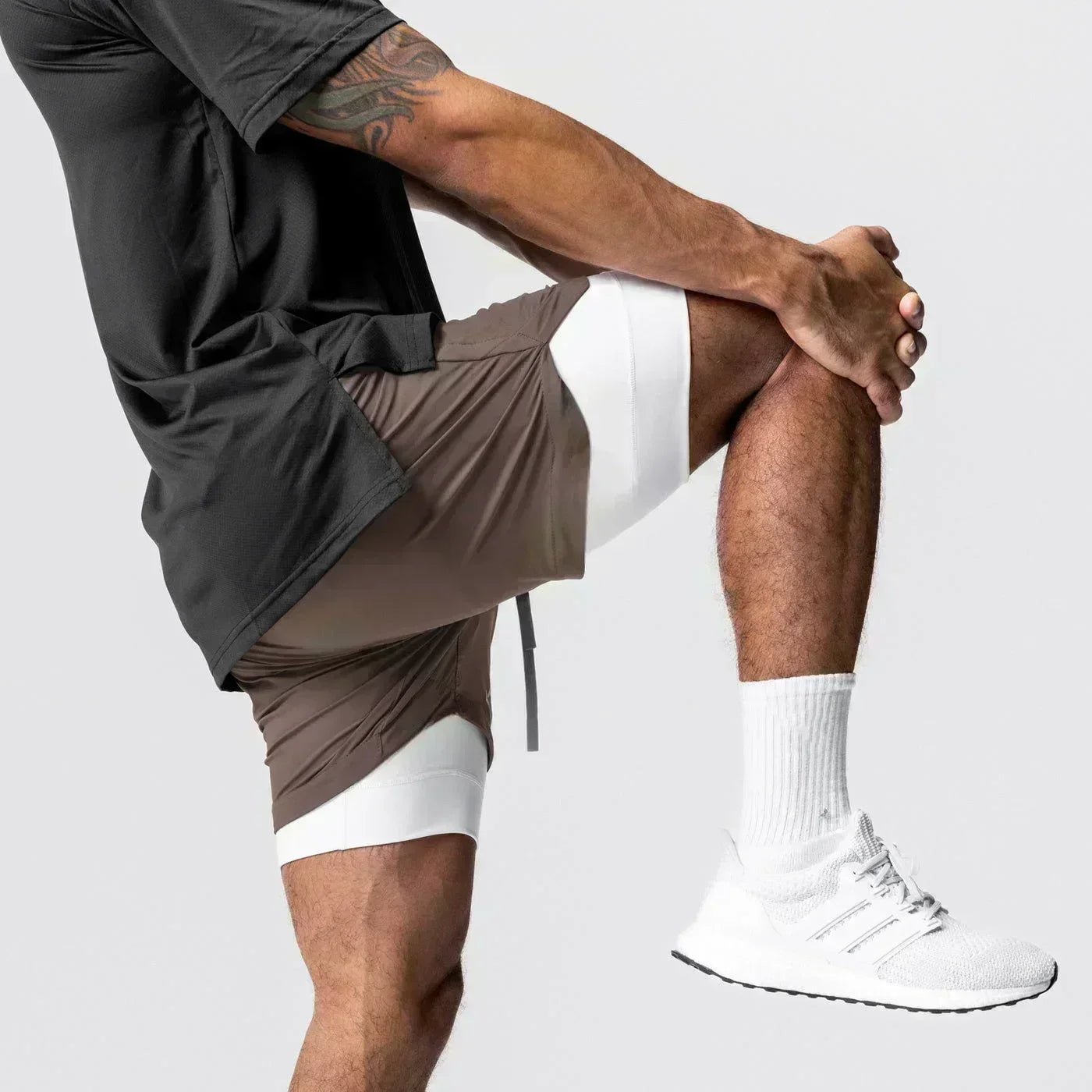 Pantaloncini da palestra da uomo Anime Demon Slayer ad asciugatura rapida, pantaloncini doppio strato 2 in 1, sportswear Y2K estate 2026, streetwear traspirante