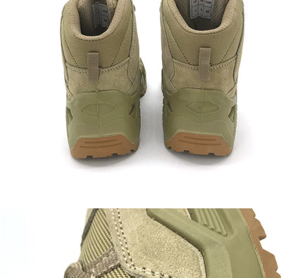 Lynjacye Mid-Cut Green Combat Boots Men Women Size 39-46 Outdoor CS Training Hiking Shoes Desert Ankle Climbing Bota Masculina