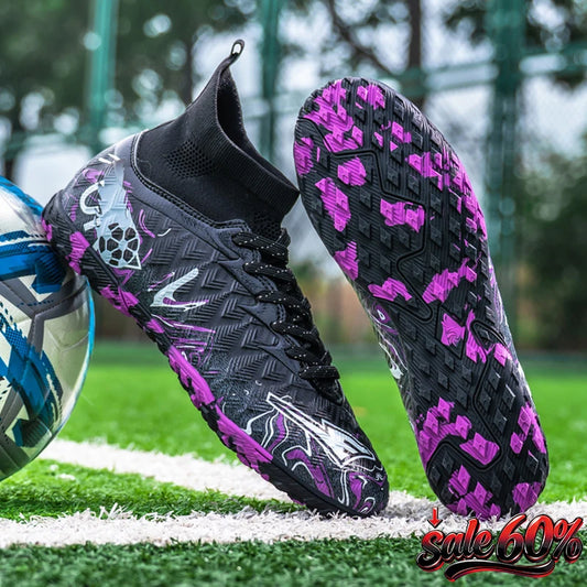Men's High Ankle Football Boots Turf Soccer Cleats Breathable Non-slip Training Match Sneakers Outdoor Sports TF Soccer Shoes