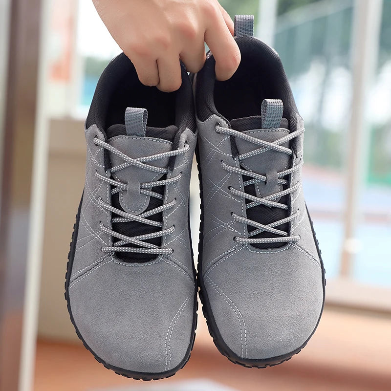 Suede Leather Shoes PU Fabric Wide Toe Shoe Anti-slip Hiking Shoe Workwear Men's Sports Shoes Women's Outdoor Walking Shoes