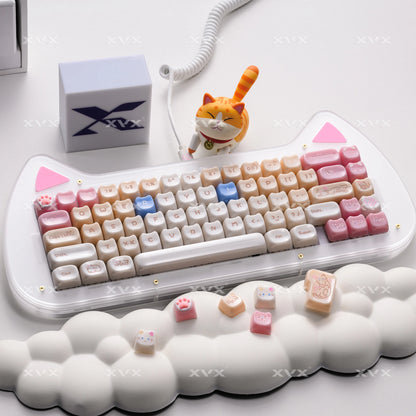 Keycaps XVX 148 Teclas Tema Gato Perfil MAO Keycap Coreana Brilhante e Fofa para Teclado 61 64 68 78 87 96 98 104 108