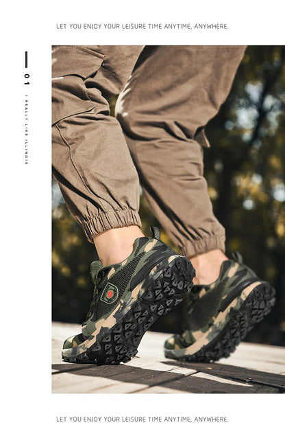 Men’s Camouflage Breathable Sports Shoes Comfortable Non-Slip Soft-Soled Shoes Suitable for Outdoor Activities
