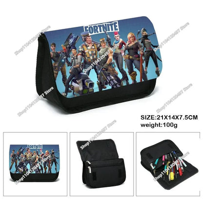 Victory Royale Student Boys Girls Fortnited Capacity Stationery PencilCase Peely Llama Hero Children's Pen Box Kids Teen Bags