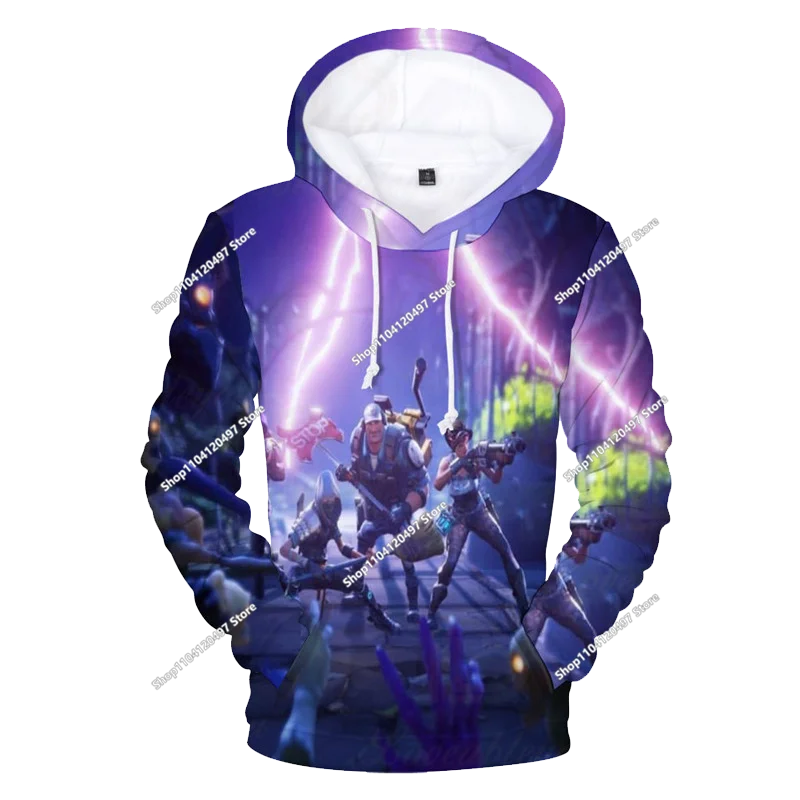 Neues Fortnite 3D-digital bedrucktes Kapuzensweatshirt für Kinder – modischer, trendiger Casual-Pullover, Geburtstagsgeschenk