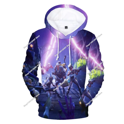 Neues Fortnite 3D-digital bedrucktes Kapuzensweatshirt für Kinder – modischer, trendiger Casual-Pullover, Geburtstagsgeschenk